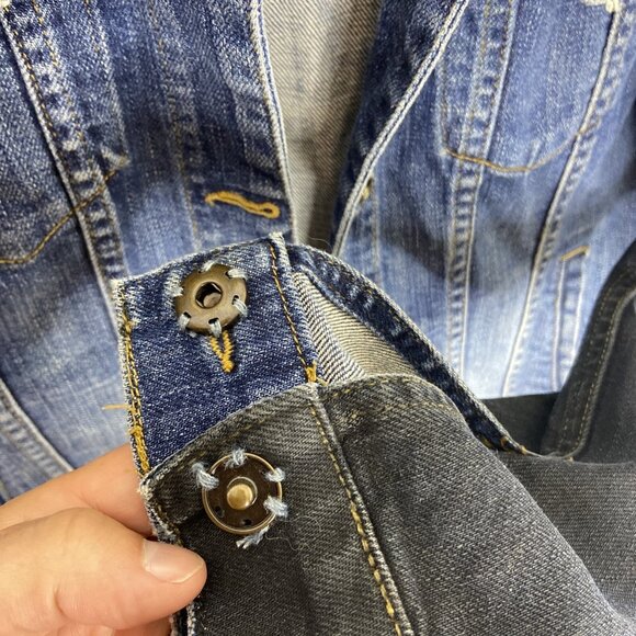 Joe’s Woman Small 2 Tone Denim Snap Button Denim Jean Jacket Joes - Picture 4 of 10